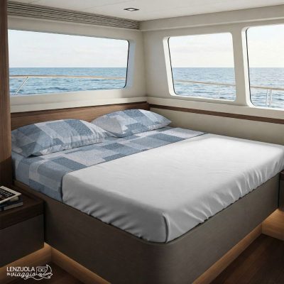 completo lenzuola barca brick azzurro